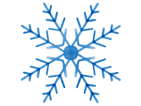 isolated watercolor illustration of snowflake png