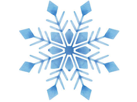 isolated watercolor illustration of snowflake png