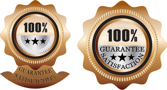 Two badge sign for guarntee 100 percent vector