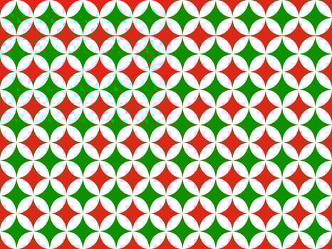 Geometric pattern with red, green and white background vector