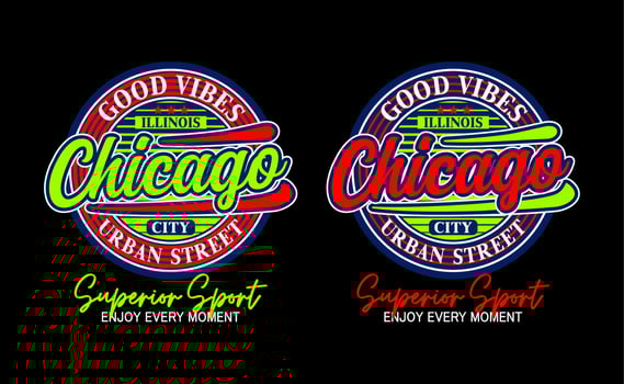 Chicago typography design, for print on t shirts etc. vector