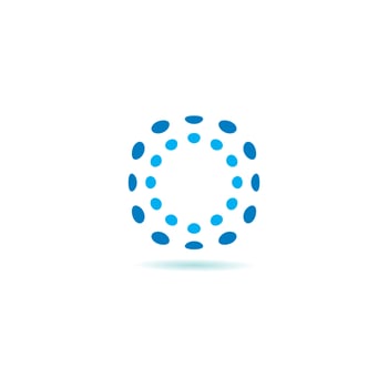 Set of abstract dots circle vector icon illustration