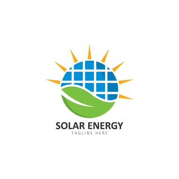 Set of solar energy logo template vector icon illustration