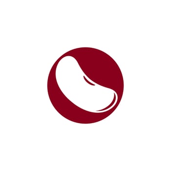 Red kidney beans template logo vector icon illustration