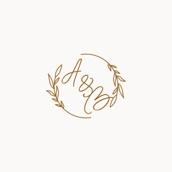 AB wedding initials logo design vector
