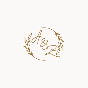 AZ wedding initials logo design vector