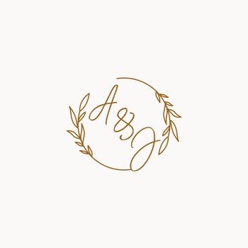 AJ wedding initials logo design vector
