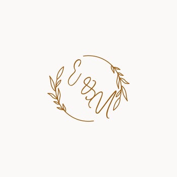 EU wedding initials logo design vector