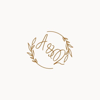 AQ wedding initials logo design vector