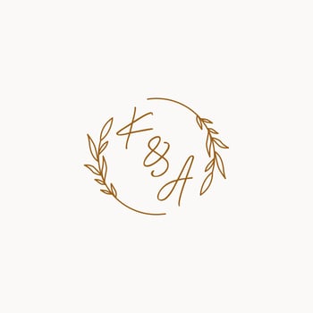 KA wedding initials logo design vector