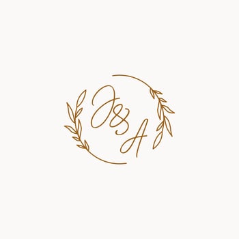 JA wedding initials logo design vector