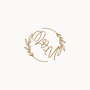 QU wedding initials logo design vector