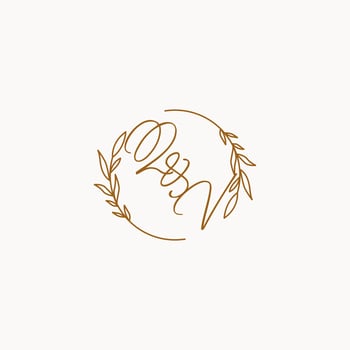 QV wedding initials logo design vector
