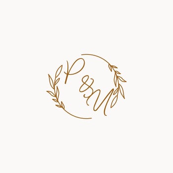PU wedding initials logo design vector