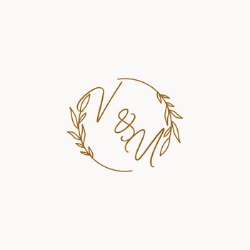 VU wedding initials logo design vector