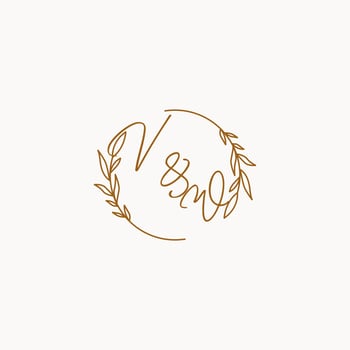 VW wedding initials logo design vector