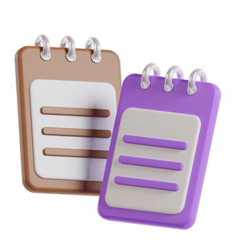notebook icon 3d rendering png