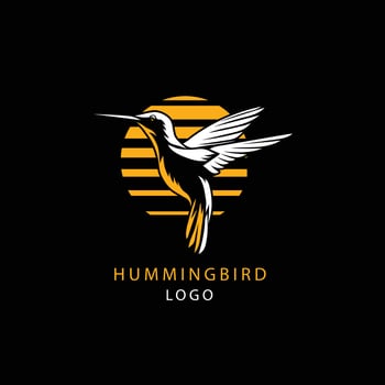 flat design hummingbird logo template vector