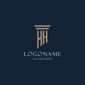 HH initial monogram logo for law office, lawyer, advocate with pillar style vector
