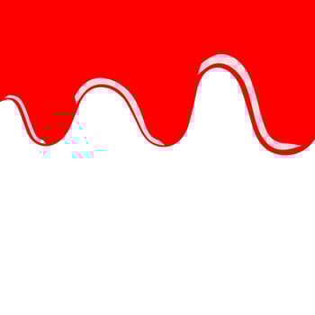 Shiny red slime dripping on white background. Realistic drops of jelly or nail polish. Slime vector texture. Caramel cream or glaze vector template for cake or donut. Vector illustration