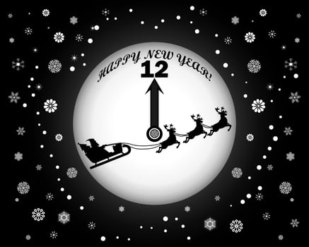 new year vector in black style