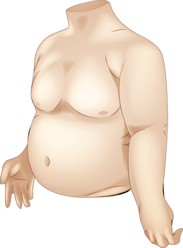 fatty concept man body unhealthy overweight shape form semi realistic illustration png
