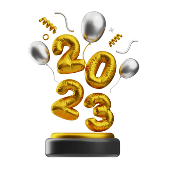 happy new year 2023 illustration 3d png