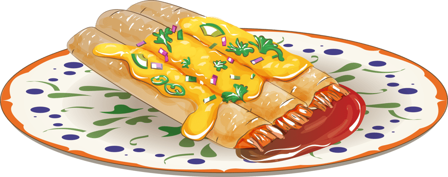 MEXICO food logo hand drawn and traditional food graphic png illustration with mexican flag