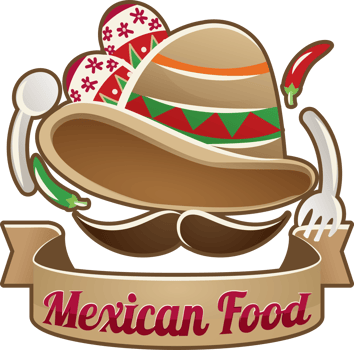 MEXICO food icon and logo for traditional food graphic png illustration with mexican flag