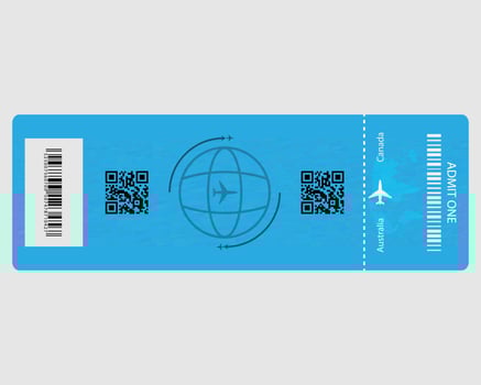 plane ticket with inscriptions vector