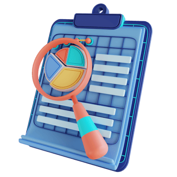3D illustration analysis data report png