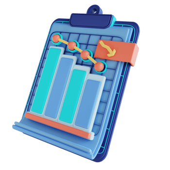 3D illustration analysis data report down png