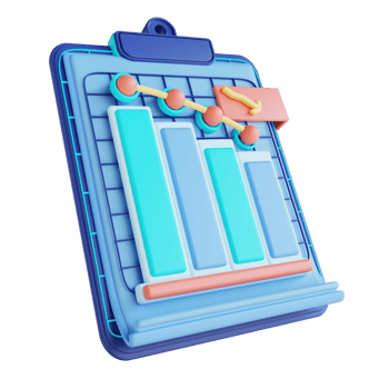 3D illustration analysis data report down png
