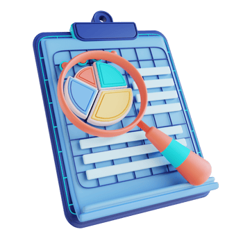 3D illustration analysis data report png