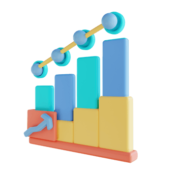 3D illustration business chart up png