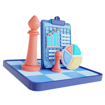 3D illustration business strategy analysis png