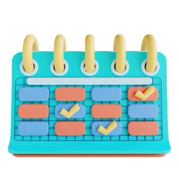 3D illustration calendar and checklist png