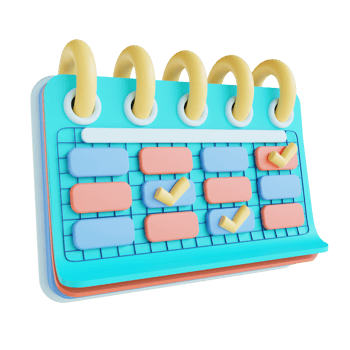 3D illustration calendar and checklist png