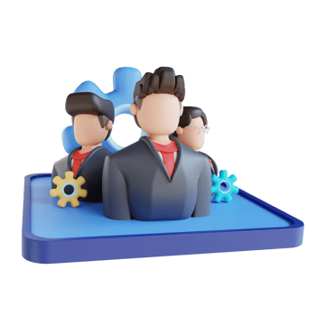 3D illustration team management png