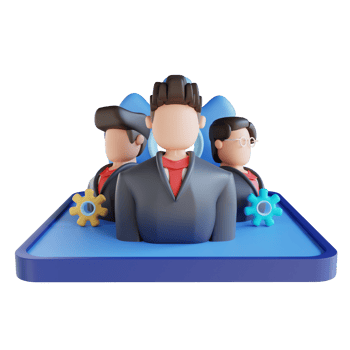 3D illustration team management png