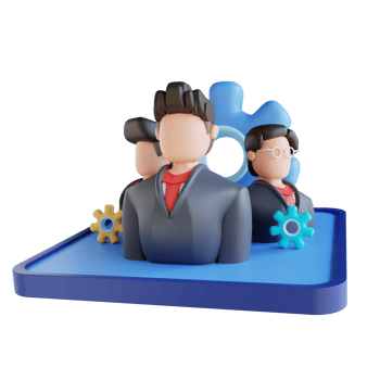 3D illustration team management png