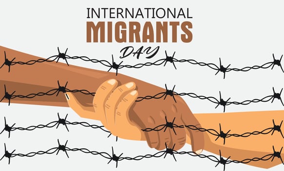 Vector illustration of a background for International Migrants Day.International Migrants Day, migration concept illustration, vector illustration.International Migrants Day, held on 18 December.