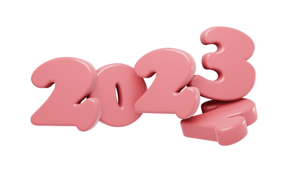 3D Render New Year 2022 change to  2023 number. 3D Render illustration. png