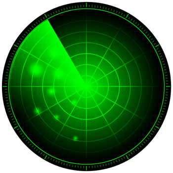 HUD radar with targets in action. Military search system png