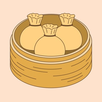 Hand Drawn Flat Design Doodle Dumplings Chinese Food vector
