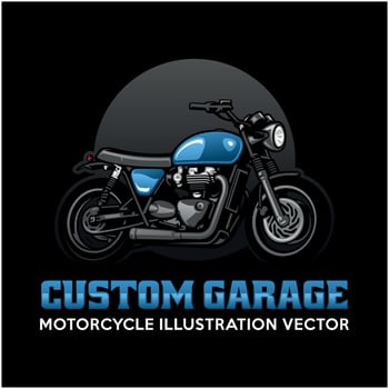 Classic motorcycle illustration logo vector