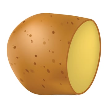 Classic clean potato icon, realistic style vector