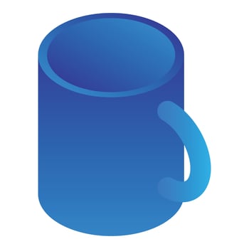 Tea mug icon, isometric style vector