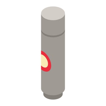 Shaving foam bottle icon, isometric style vector
