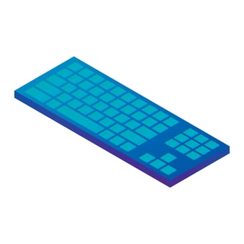 Blue keyboard icon, isometric style vector
